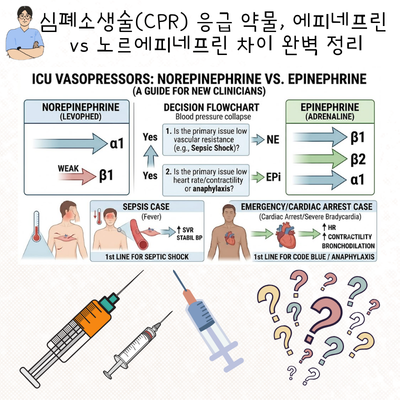 심폐소생술(CPR) 응급 약물, 에피네프린 vs 노르에피네프린 차이 완벽 정리