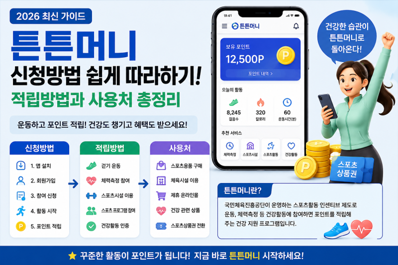 2026 튼튼머니 신청방법 몰라서 혜택 못 받는 분 많습니다! 적립방법·사용처 한 번에 정리