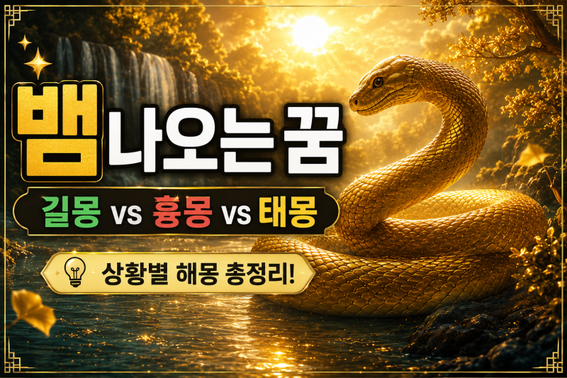 뱀 나오는 꿈 길몽 태몽 흉몽 상황별 꿈해몽 정리