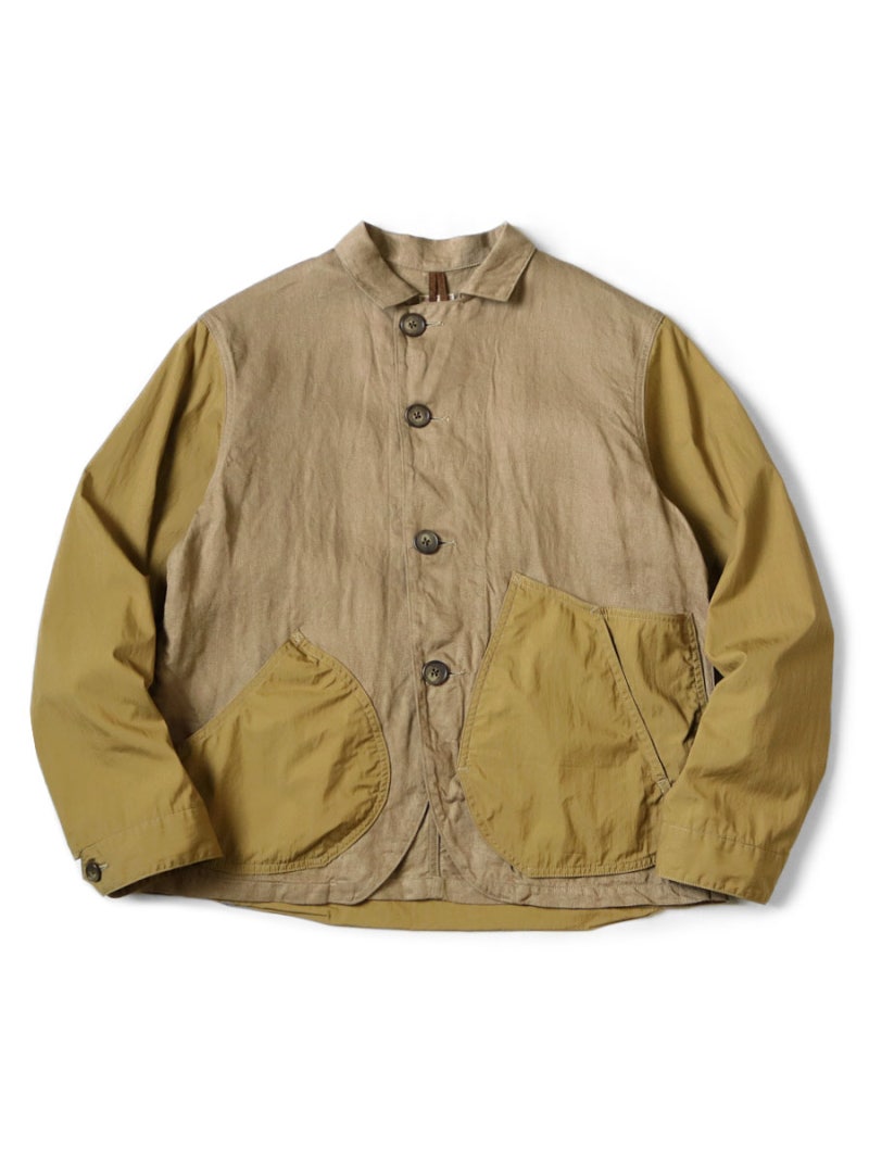 캐피탈 린넨 치노 크로스 x 개버딘 링고맨 커버올 자켓 KAPITAL Linen Chino Cloth Gabardine Ringoman Cover....