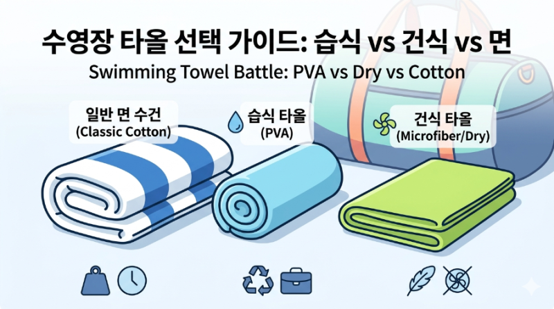 수영장 필수품! 어떤 타올을 가져갈까? (일반, 습식, 건식, 극세사 완벽 비교 & 추천)