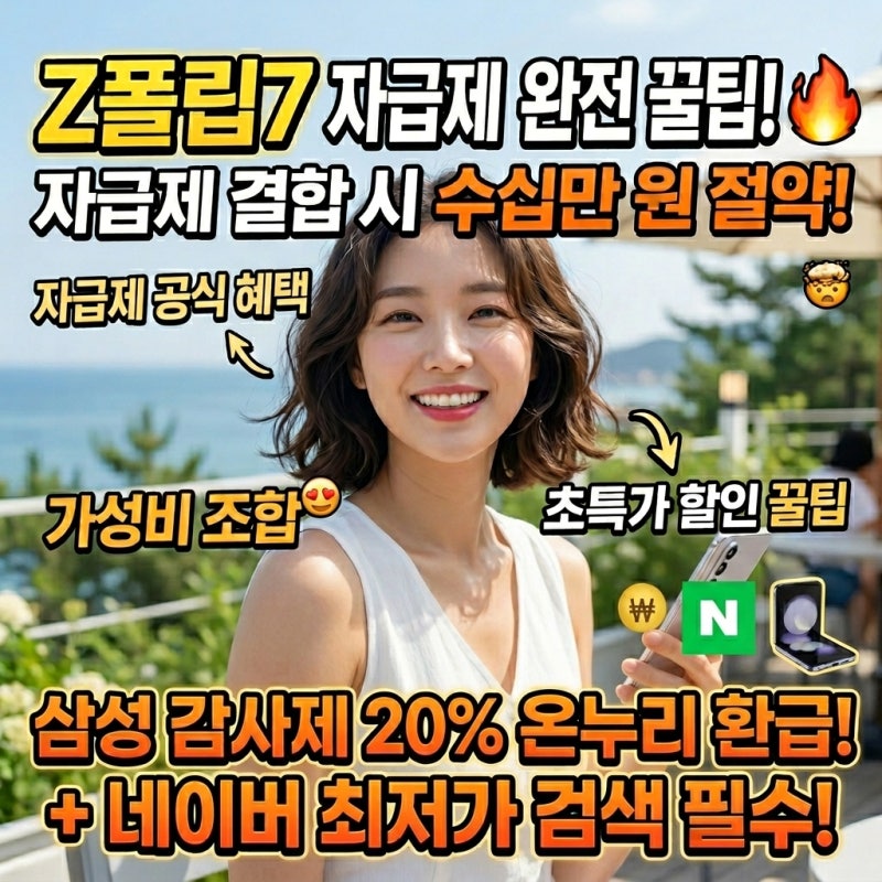 갤럭시 Z 플립7 자급제 싸게 사는 법! 삼성전자 감사 페스티벌 온누리상품권 20% 환급부터 네....