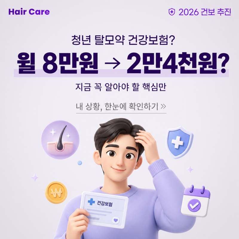 탈모약 건강보험 됩니다 — 월 8만원 치료비가 2만 4천원으로? 2030 청년 건보 추진 상황 총정....
