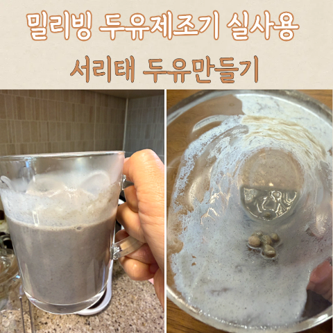 밀리빙 두유 제조기 실사용 후기, 서리태두유 만들기