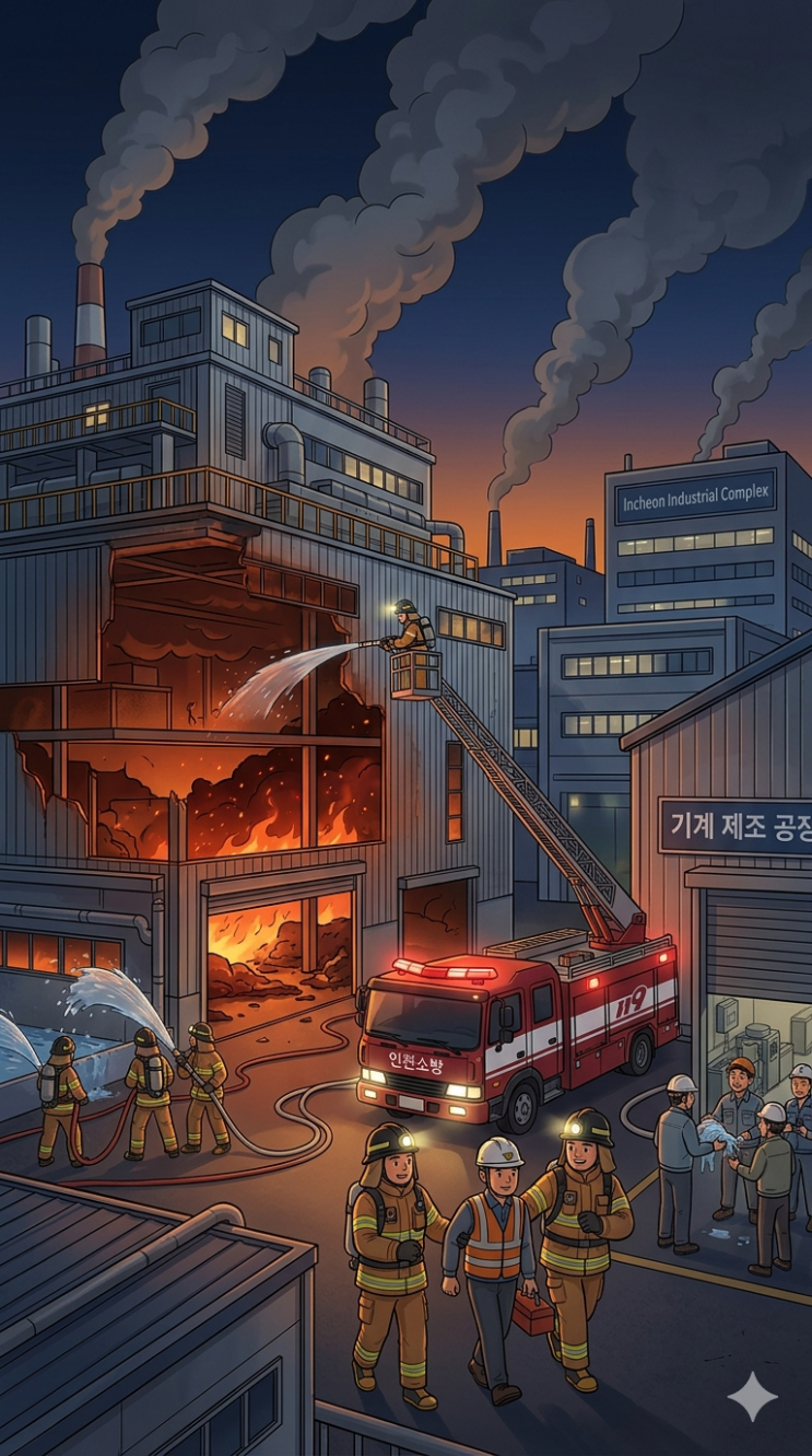 <b>인천</b> 서구 <b>공장</b> 대형 <b>화재</b> 사고, 20여 개 동 소실