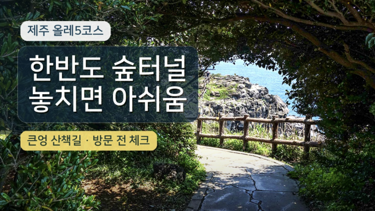 제주 올레5코스 큰엉 산책길, 한반도 숲터널 놓치면 아쉬운 이유