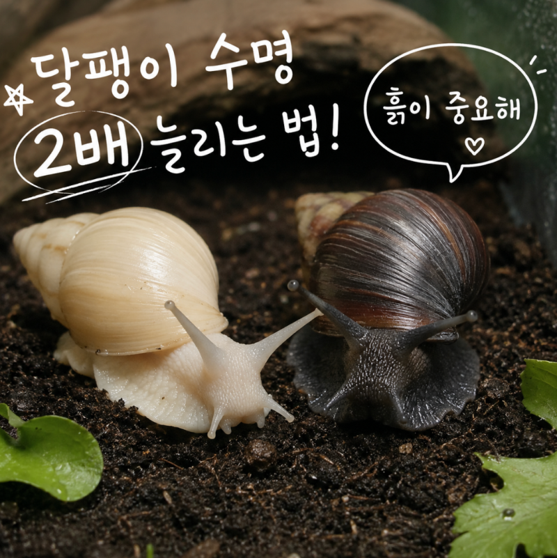 흑와달팽이 백와 달팽이 키우기, 수명 늘리는 흙 관리법