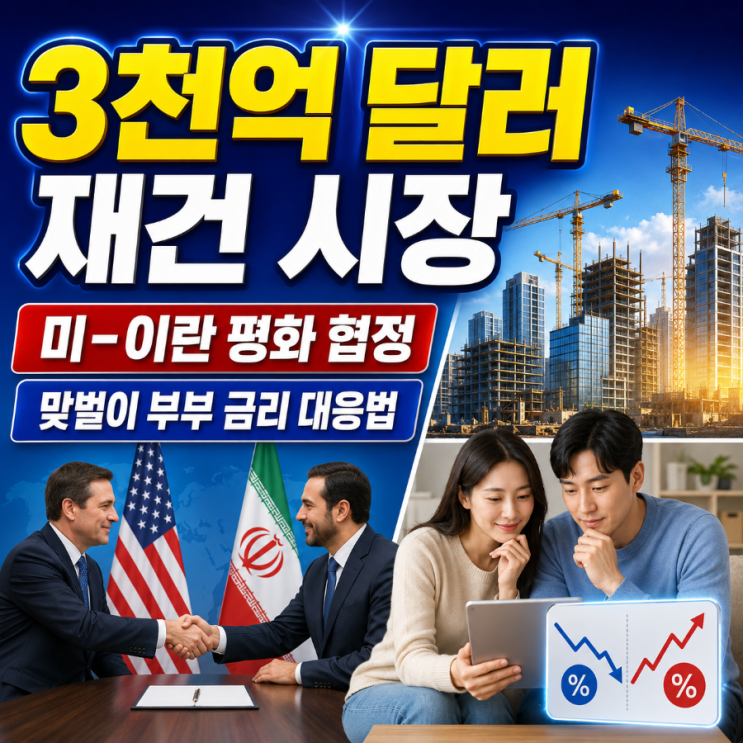  3천억 달러 재건 시장 열린다! 2026년 미-이란 평화 협정과 30대 맞벌이 부부의 금리 변동 대응법