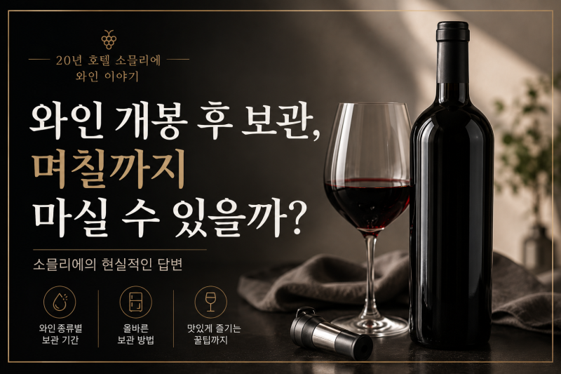 와인 개봉 후 보관, 며칠까지 마실 수 있을까? 소믈리에의 현실적인 답변!!
