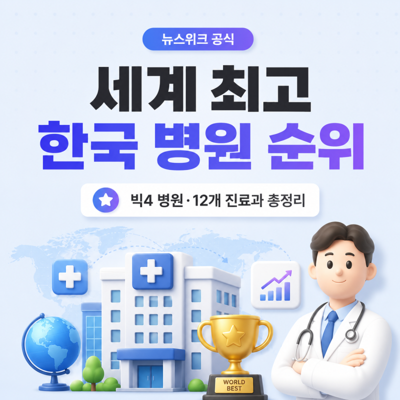 [뉴스위크 공식] 한국 최고 병원 세계 순위 — 12개 진료과 분야별 완전 정리
