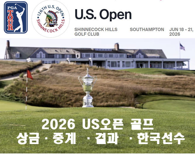 PGA] <b>US오픈 골프</b> 2026 <b>상금</b> 중계 시청방법 총정리 <b>우승상금</b>... 