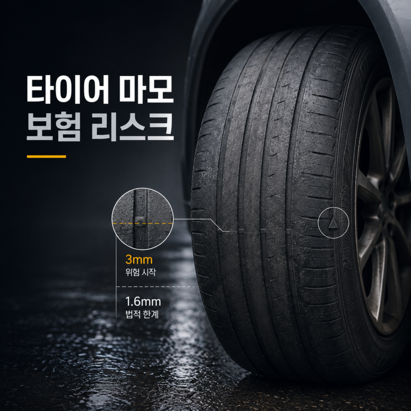 "타이어 조금 더 쓰면 되지 않나?" 마모한계선 넘긴 채 사고 나면 보험 처리에서 벌어지는 일!