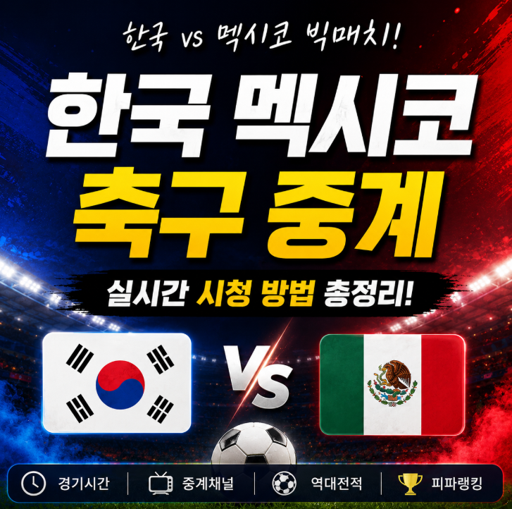 <b>한국 멕시코 축구 중계</b> 역대전적과 관전포인트