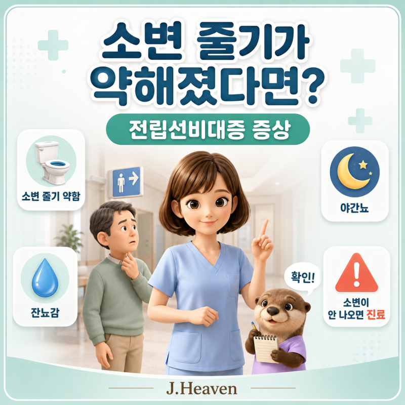 전립선비대증 증상, 소변 줄기가 약하고 자주 마려운 이유