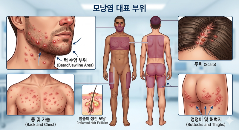 모낭염 원인부터 증상까지 총정리 (세균성, 진균성 차이)