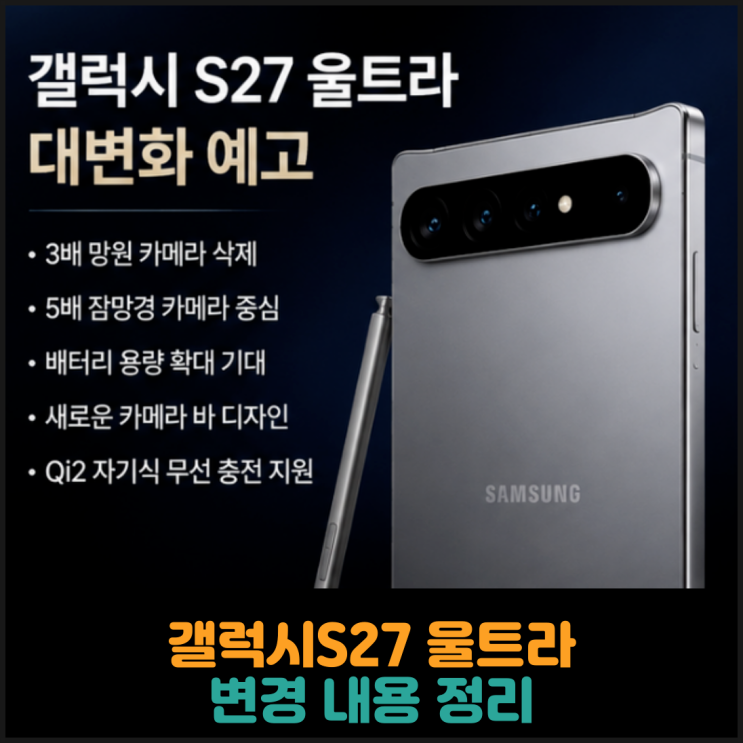  갤럭시S27 울트라, 변경 내용 정리