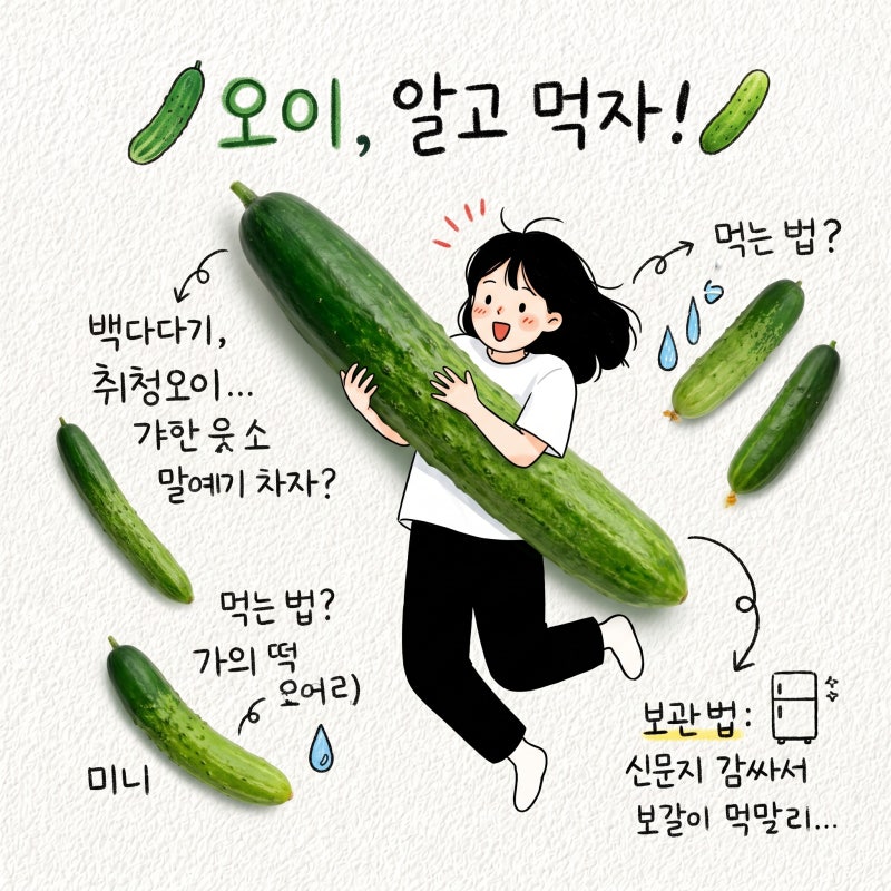 오이 효능 백다다다기오이 취청오이 가시오이 스낵오이 미니오이 차이 먹는법 보관법