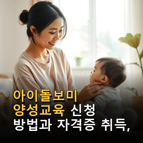 아이돌보미 양성교육 신청 방법과 자격증 취득, 교육 기간과 비용 정보