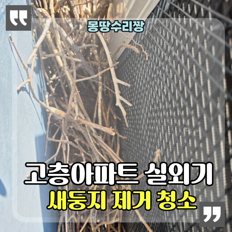 고층아파트 실외기 새둥지 제거 청소 소독