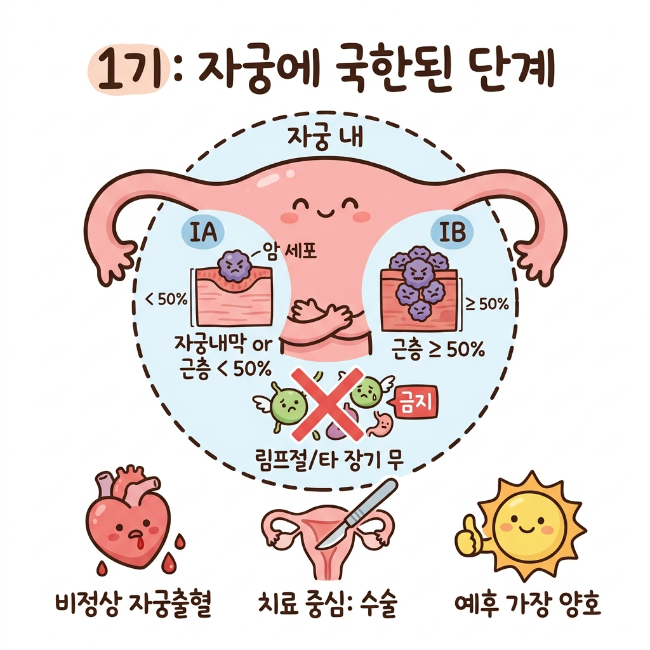 자궁내막암 병기 총정리 / 1기부터 4기까지 진행 단계와 의미