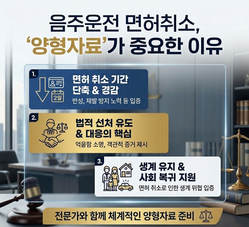 음주운전 면허취소 양형자료가 중요한이유