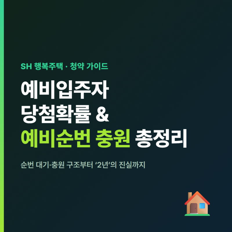 SH 행복주택 예비입주자 당첨확률 예비순번 충원 총정리