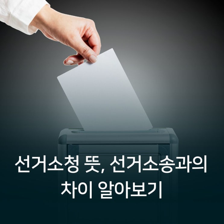 선거<b>소청 뜻</b>, 선거소송과의 차이 알아보기