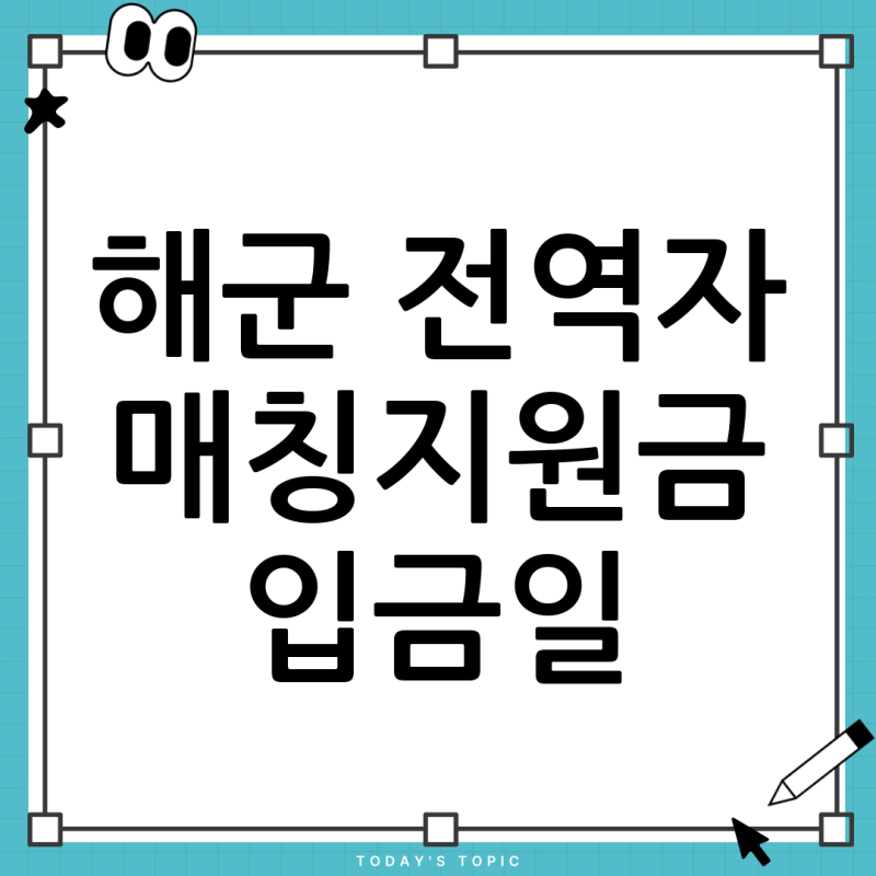 해군 전역자 매칭지원금, 언제 입금될까요? 궁금증 완벽 해결!