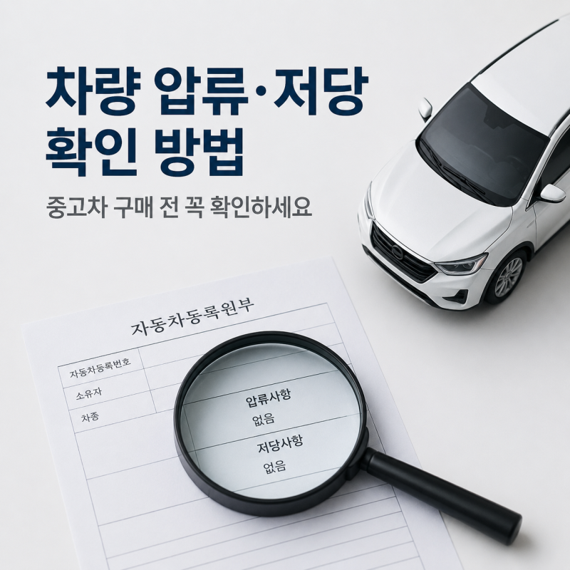 차량 압류·저당 확인 방법, 중고차 구매 전 꼭 확인해야 하는 이유