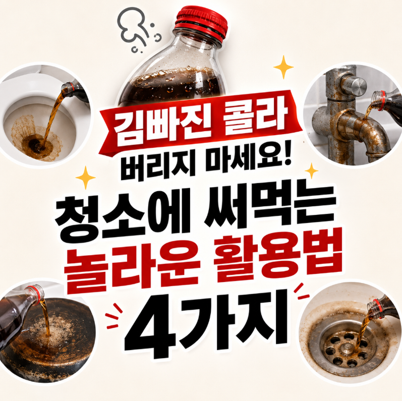 김빠진 콜라 버리지 마세요! 청소에 써먹는 놀라운 활용법 4가지