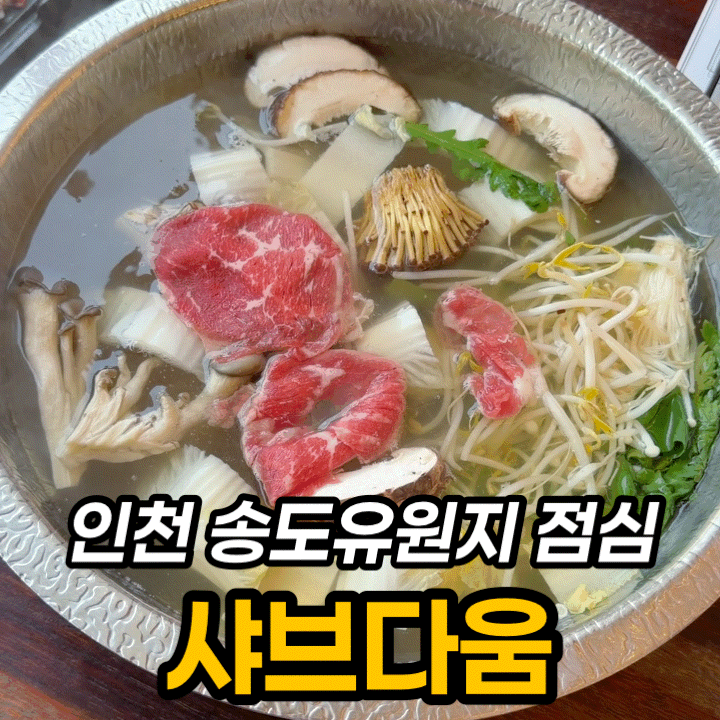  인천 송도유원지 맛집 샤브다움 22,000원 런치정식 후기