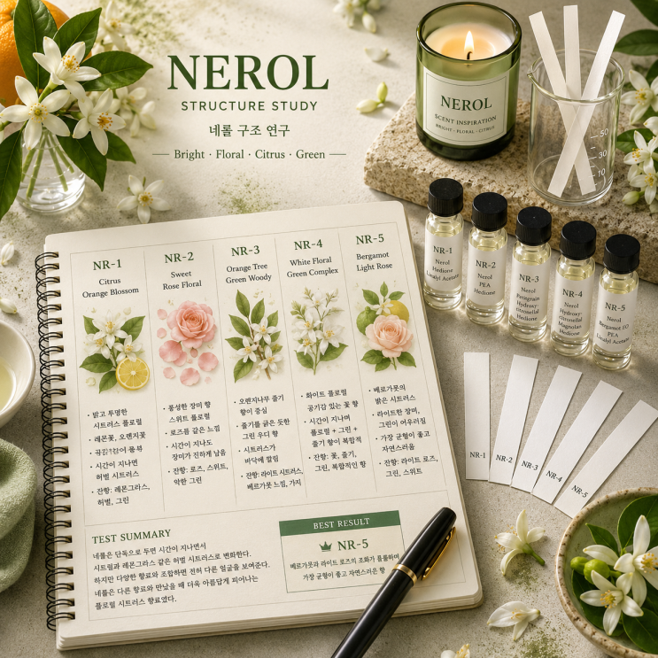  Nerol Structure Study / 오렌지꽃, 장미 그리고 오렌지나무 사이