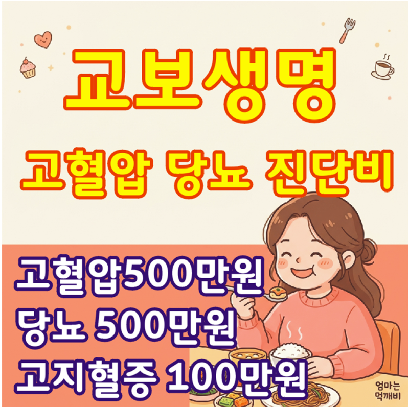 교보생명 고혈압 당뇨 진단비 / 고혈압 500만 원·당뇨 500만 원, 가족력이 있다면 약 처방 전에....