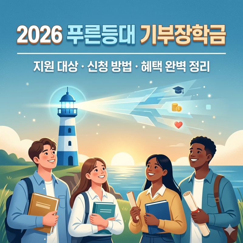 2026 푸른등대 기부장학금 자격 요건과 지급 금액 정리