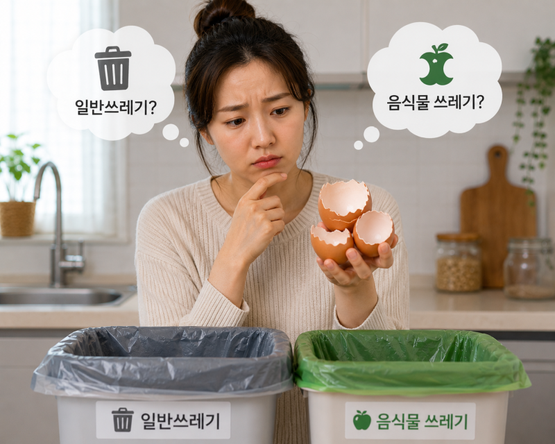 계란껍질 버리는법 음식물쓰레기일까 일반쓰레기일까?