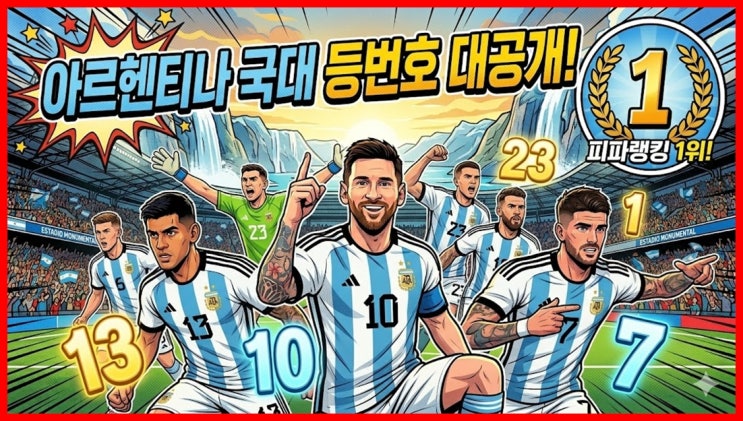 <b>아르헨티나</b> 국가대표 명단 등번호 대공개! <b>피파랭킹</b> 1위 스쿼드... 