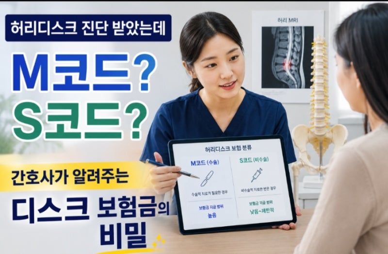 받았는허리디스크 진단데 M코드? S코드? 간호사가 알려주는 디스크 보험금의 비밀