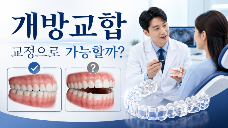 치아교정기로 개방교합 치료 가능할까? 인비절라인 비용과 실제 사례
