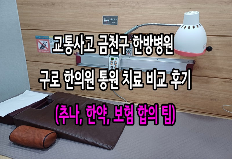 교통사고 금천구 한방병원 구로 한의원 통원 치료 비교 후기 (추나, 한약, 보험 합의 팁)