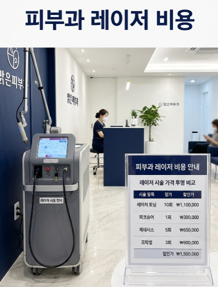 피부과 레이저 비용 시술별 가격표