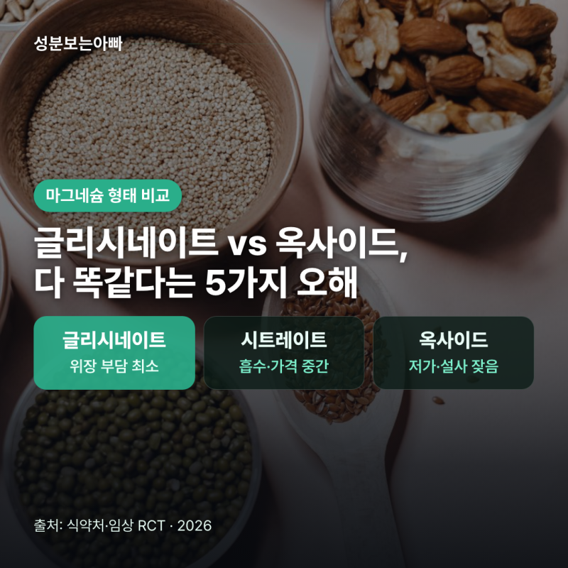 마그네슘 글리시네이트 vs 옥사이드, 다 똑같다는 5가지 오해