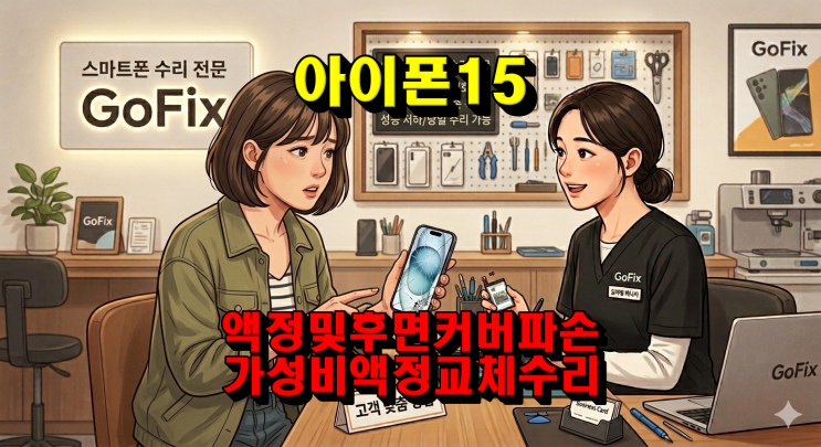  [아이폰당일수리] 아이폰 15 전면 액정 및 후면 커버 손상, 수리 중 유선 충전 불량과 카메라 초점 불량까지 발견! 숨어있던 복합 파손 정밀 진단 후기