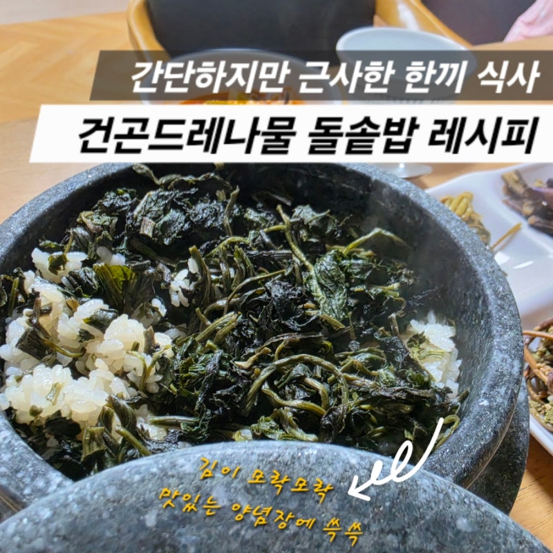집에서 즐기는 건곤드레나물 돌솥밥 레시피, 맛있는 양념장 비율