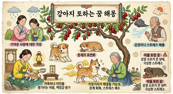 강아지 토하는 꿈