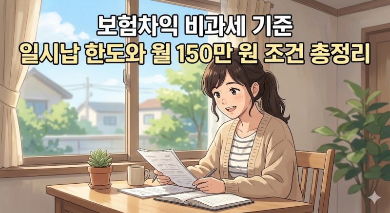보험차익 비과세 기준 일시납 한도와 월 150만 원 조건 총정리