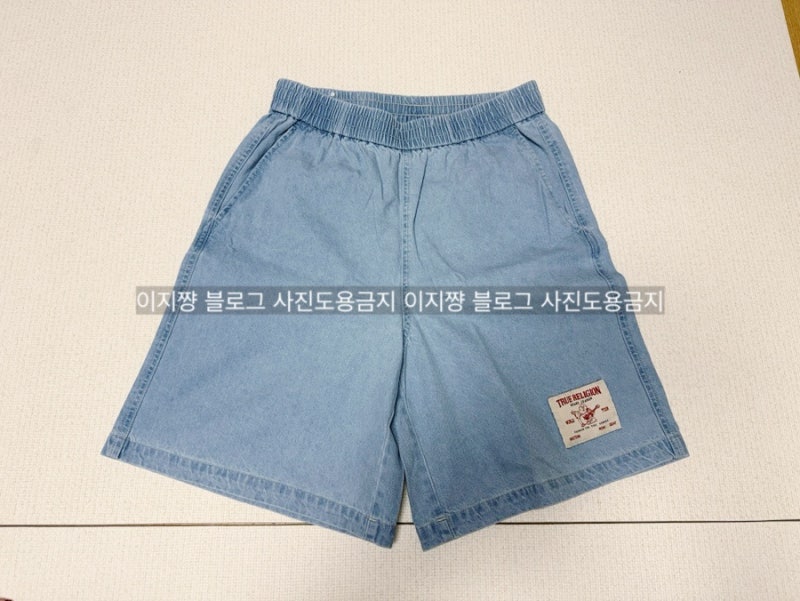 코스트코 트루릴리젼 남성 데님 반바지 S사이즈 착샷, 실측