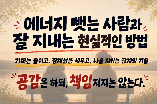  에너지 뺏는 사람과 잘 지내는 현실적인 방법 - 기대는 줄이고, 경계선은 세우고, 나를 지키는 관계의 기술