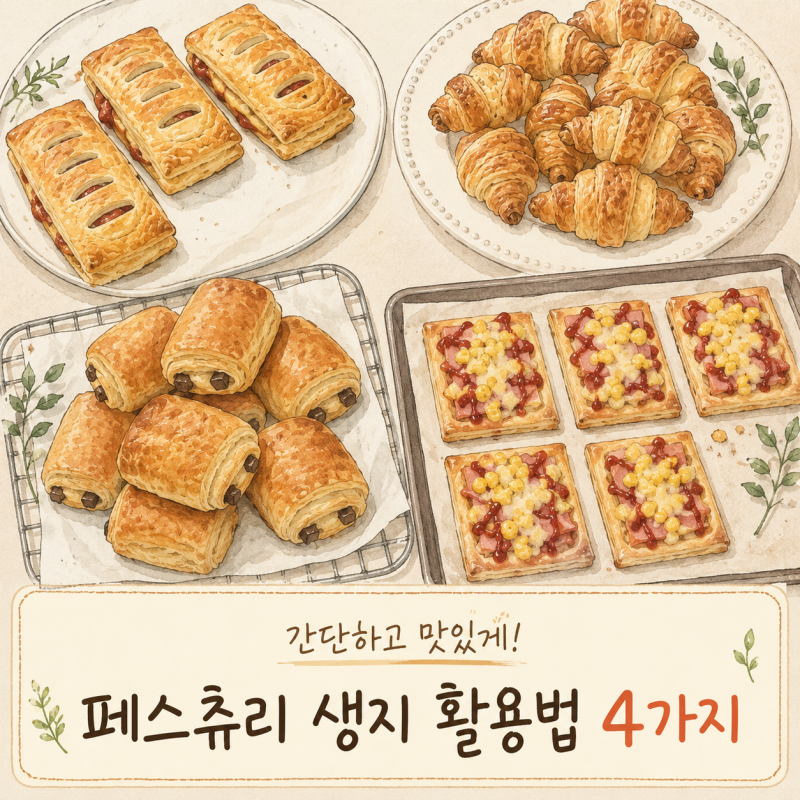 페스츄리 생지로 만든 홈베이킹 간식 4가지