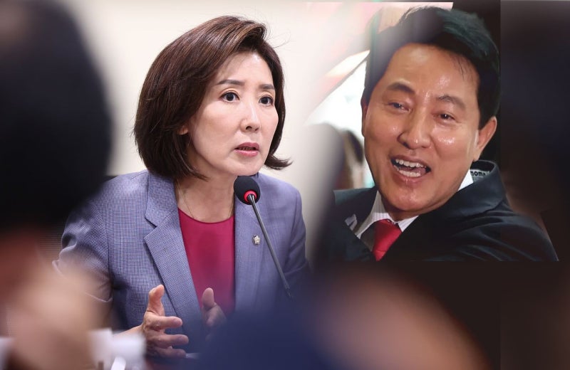 나경원 "내가 오세훈이었다면 재선거 선언하겠다"...오세훈 "재선거 없다" 국힘내 상황 정리