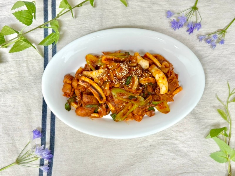 오삼불고기 레시피 양념 만들기 오징어 삼겹살볶음 냉동 대패 삼겹살 요리